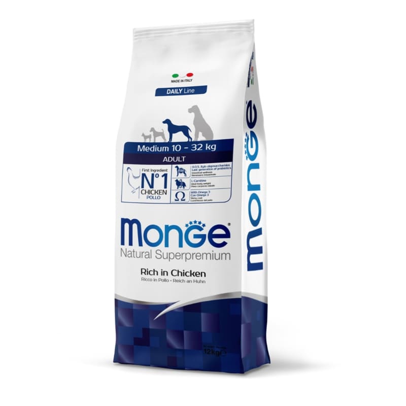 MONGE DOG MEDIUM CHICKEN sausā suņu barība Vista 12kg